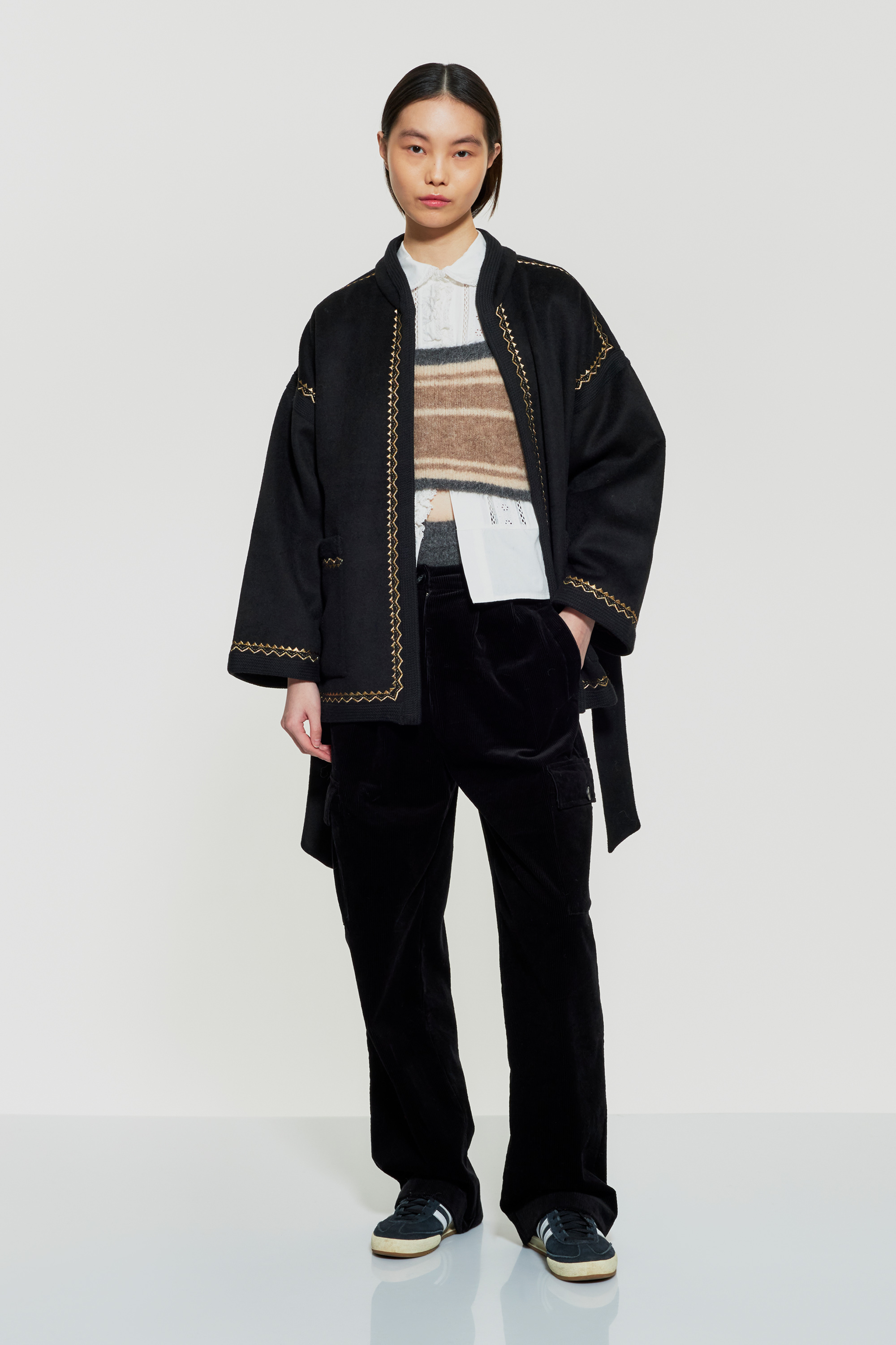 Jacket with waist belt - ANTIK BATIK - Etienne