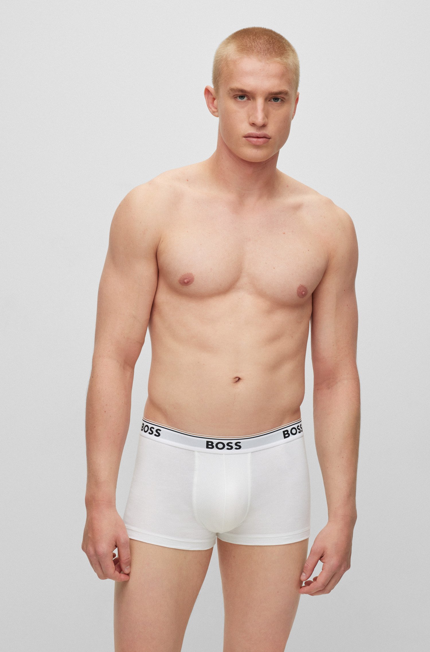 Stretch cotton boxer shorts with elastic waistband with logo in a three pack BOSS Etienne