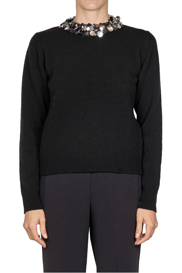 Maglia Girocollo con Bordo di Paillettes JUCCA Etienne