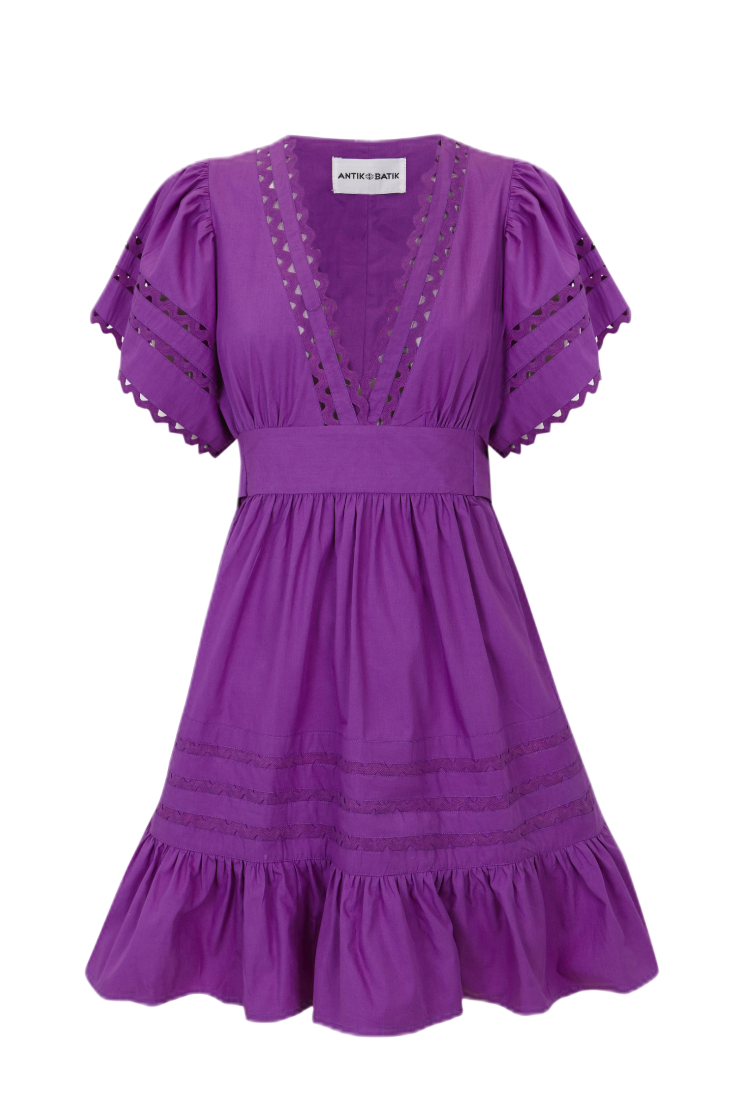 open lace back dress Still Purple 3Pc main image 1