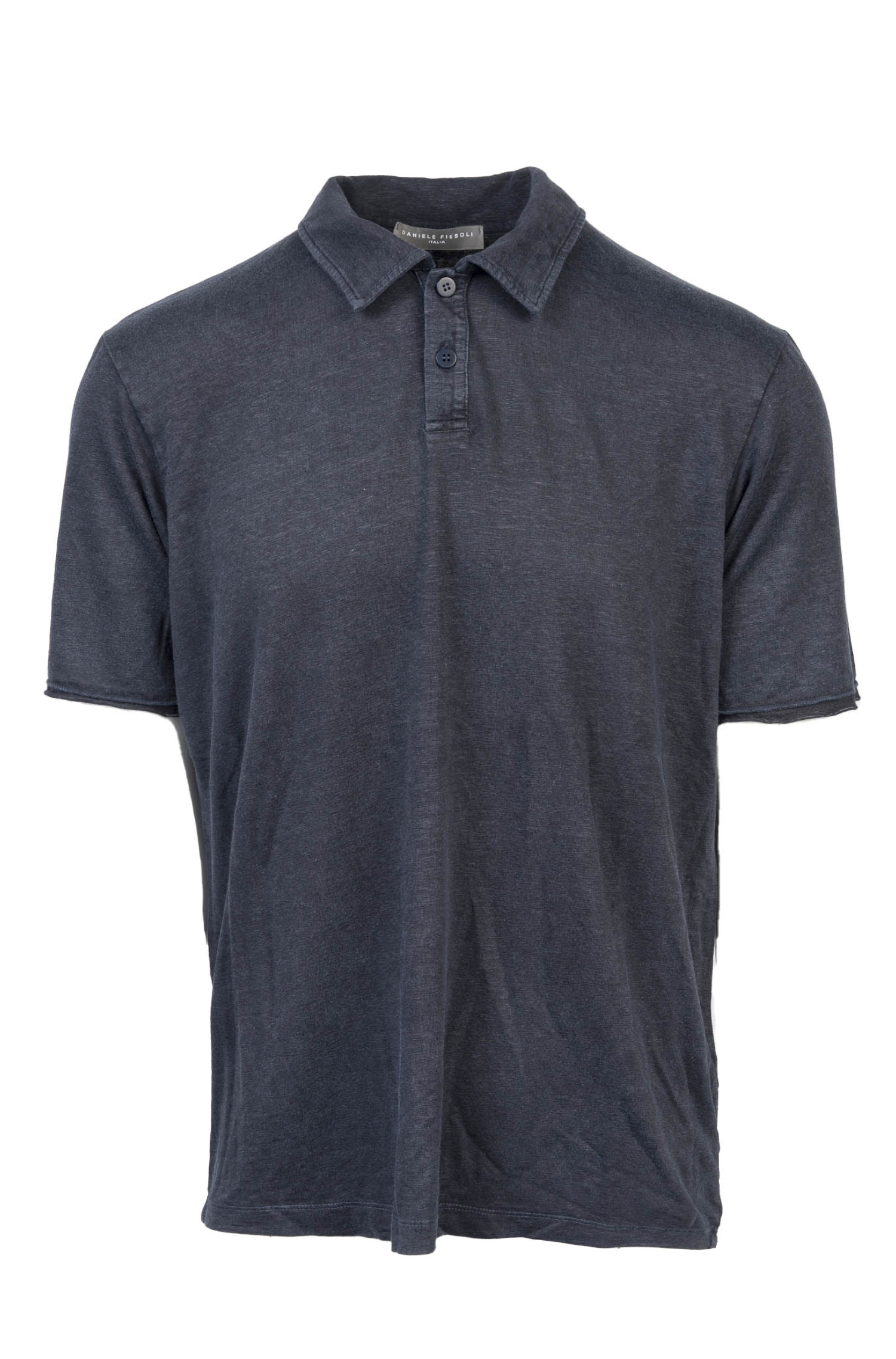 Polo Daniele Fiesoli in Linen and Elastane with Button Closure 