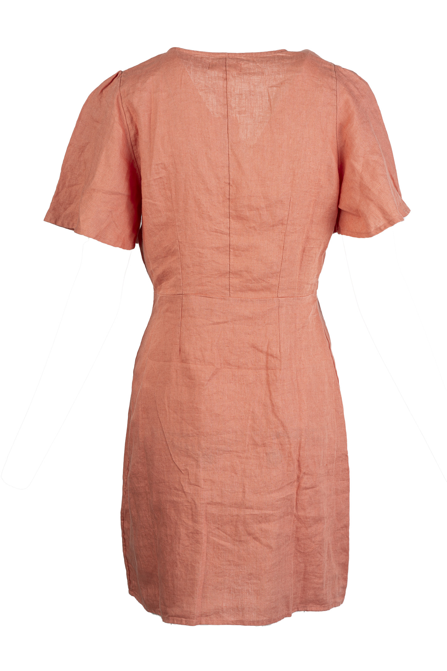 Vestito Des Petits Hauts in 100% Lino a Maniche Corte con Chiusura