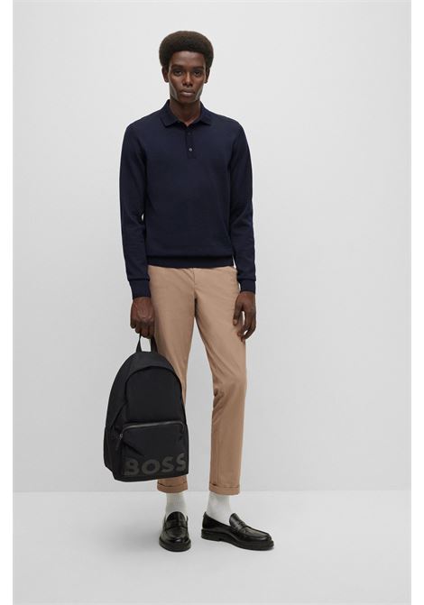 Maglione slim fit in lana vergine con colletto polo BOSS | Maglieria | 50476355404