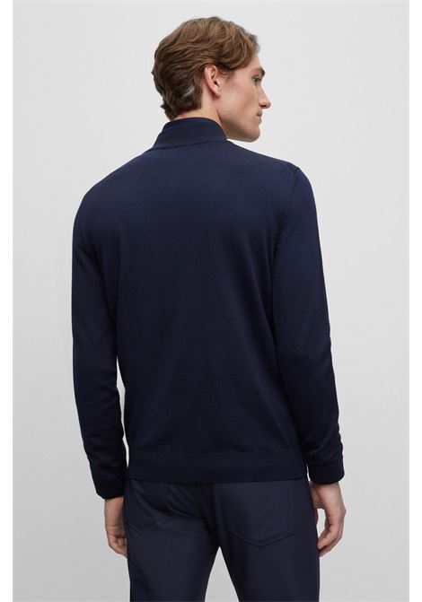 Virgin wool cardigan with zipper and embroidered logo BOSS |  | 50476347404