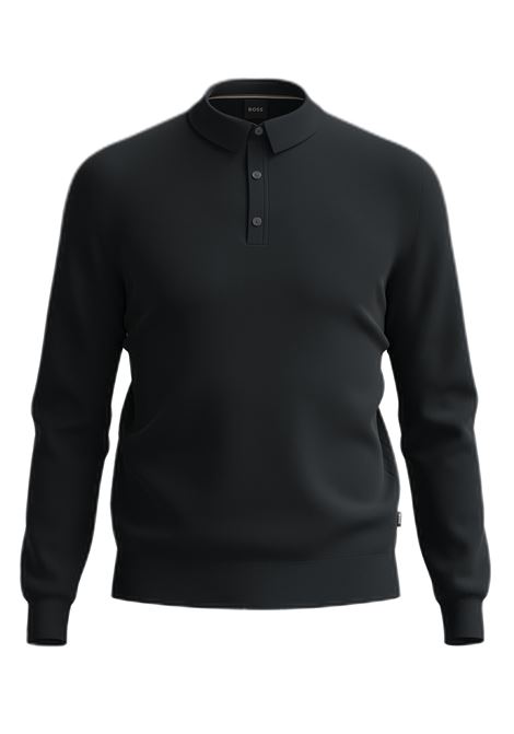 Eco-friendly wool slim fit sweater with polo collar BOSS |  | 50476355001