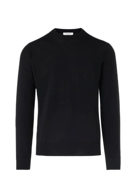 Black crew neck in extra-fine merino wool PAOLO PECORA |  | A001 F0019000