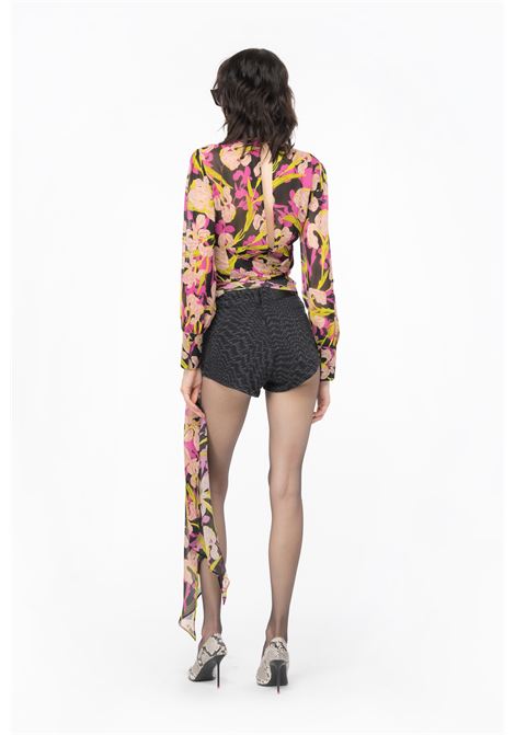 Blusa cut-out stampa iris PINKO | Bluse | 101765-A155ZY5