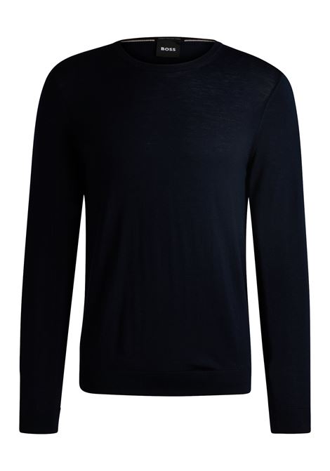 Maglione slim fit a girocollo in lana vergine BOSS | Maglieria | 50468239404