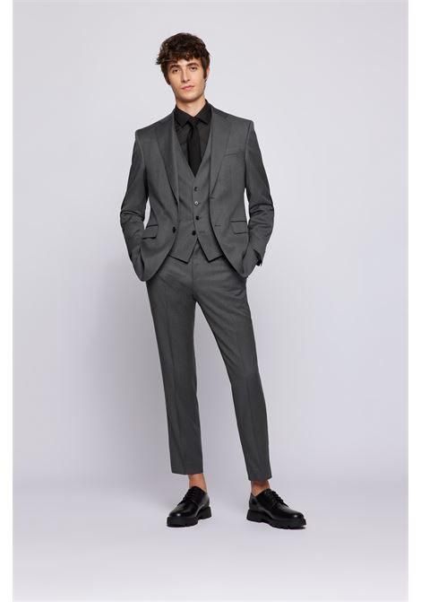 Gilet monopetto in serge di lana vergine - ONE BOSS | Gilet | 50469160021
