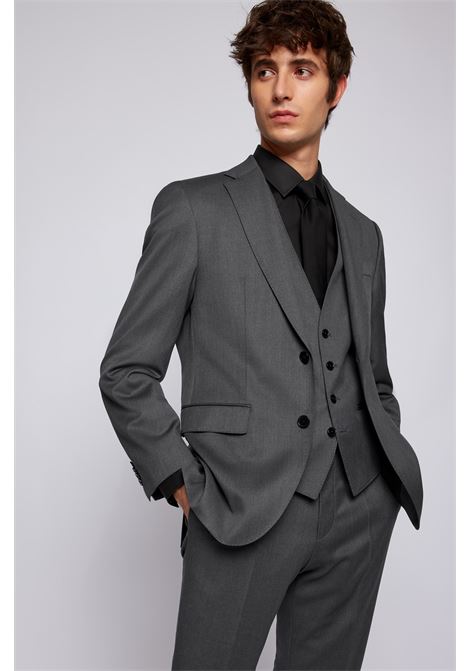 Gilet monopetto in serge di lana vergine - ONE BOSS | Gilet | 50469160021