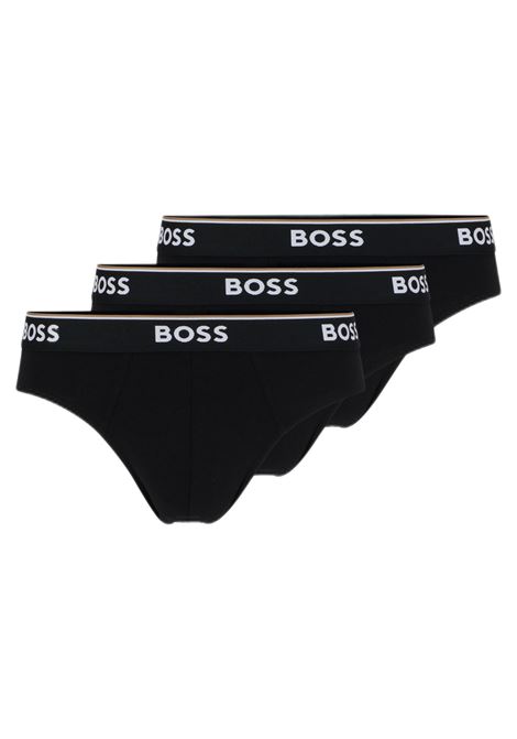 Slip in cotone elasticizzato con elastico in vita con logo in confezione da tre - NOS BOSS | Intimo | 50475273001