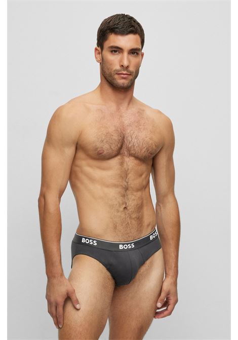 Slip in cotone elasticizzato con elastico in vita con logo in confezione da tre - NOS BOSS | Intimo | 50475273061