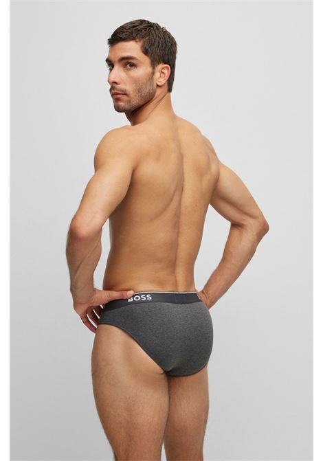 Slip in cotone elasticizzato con elastico in vita con logo in confezione da tre - NOS BOSS | Intimo | 50475273061