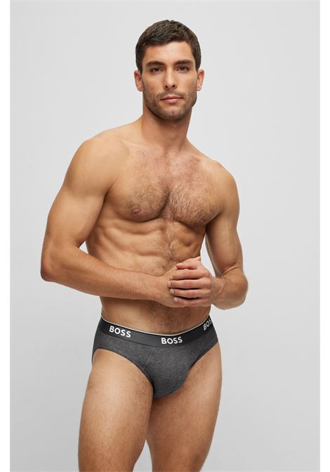 Slip in cotone elasticizzato con elastico in vita con logo in confezione da tre - NOS BOSS | Intimo | 50475273061