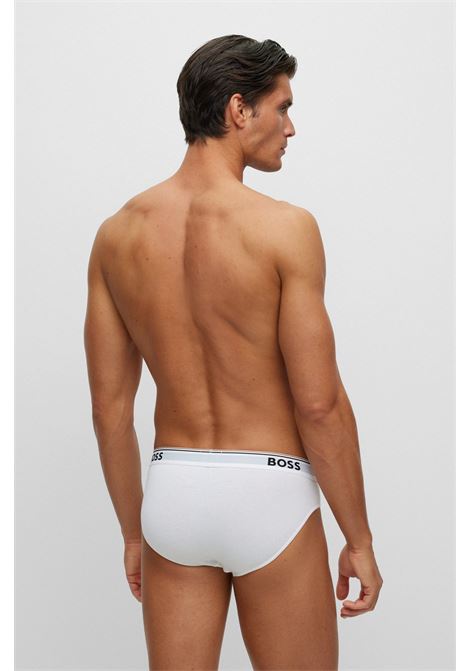 Slip in cotone elasticizzato con elastico in vita con logo in confezione da tre - NOS BOSS | Intimo | 50475273100