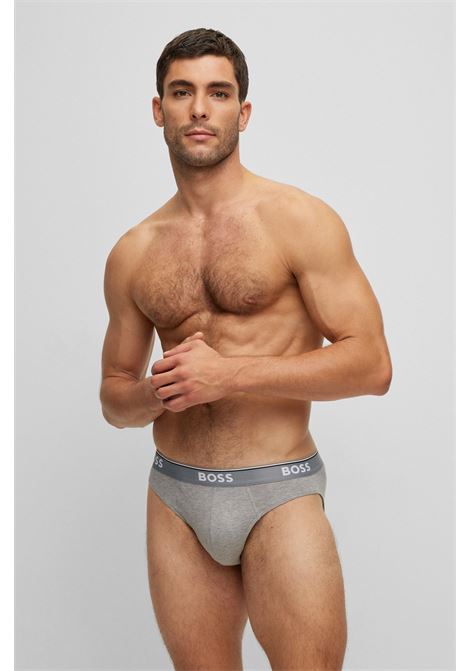 Slip in cotone elasticizzato con elastico in vita con logo in confezione da tre - NOS BOSS | Intimo | 50475273999