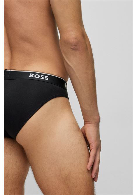 Slip in cotone elasticizzato con elastico in vita con logo in confezione da tre - NOS BOSS | Intimo | 50475273999