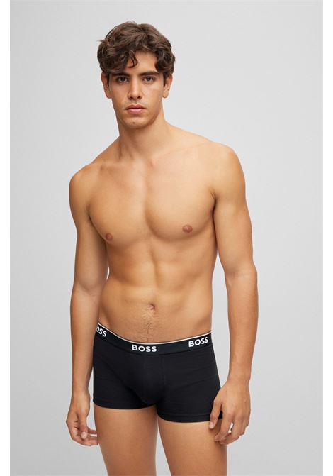 Boxer in cotone elasticizzato con elastico in vita con logo in confezione da tre - NOS BOSS | Intimo | 50475274001
