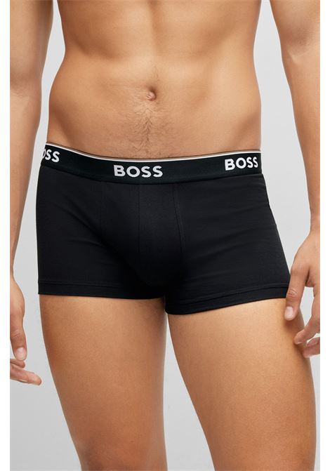 Boxer in cotone elasticizzato con elastico in vita con logo in confezione da tre - NOS BOSS | Intimo | 50475274001