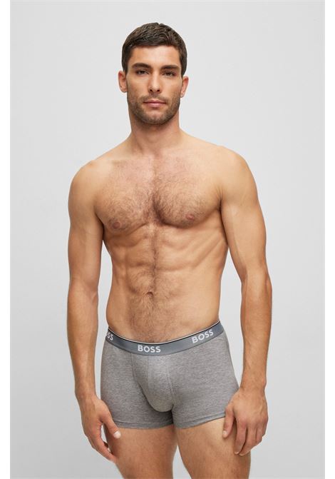 Boxer in cotone elasticizzato con elastico in vita con logo in confezione da tre - NOS BOSS | Intimo | 50475274061