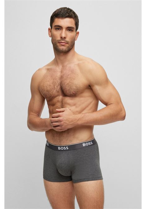 Boxer in cotone elasticizzato con elastico in vita con logo in confezione da tre - NOS BOSS | Intimo | 50475274061