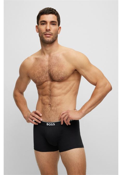 Boxer in cotone elasticizzato con elastico in vita con logo in confezione da tre - NOS BOSS | Intimo | 50475274061
