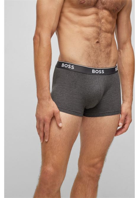 Boxer in cotone elasticizzato con elastico in vita con logo in confezione da tre - NOS BOSS | Intimo | 50475274061
