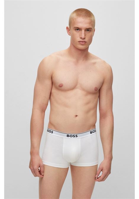 Boxer in cotone elasticizzato con elastico in vita con logo in confezione da tre - NOS BOSS | Intimo | 50475274100