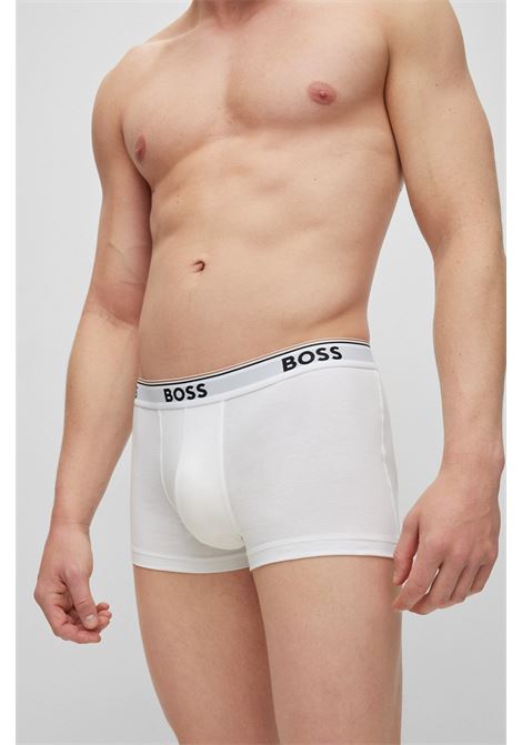 Boxer in cotone elasticizzato con elastico in vita con logo in confezione da tre - NOS BOSS | Intimo | 50475274100