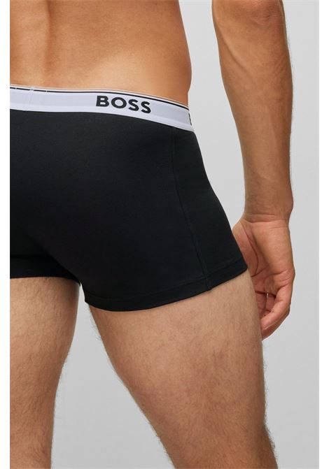 Boxer in cotone elasticizzato con elastico in vita con logo in confezione da tre - NOS BOSS | Intimo | 50475274994