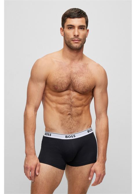 Boxer in cotone elasticizzato con elastico in vita con logo in confezione da tre - NOS BOSS | Intimo | 50475274994
