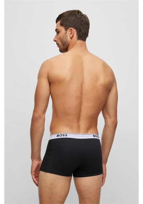 Boxer in cotone elasticizzato con elastico in vita con logo in confezione da tre - NOS BOSS | Intimo | 50475274994
