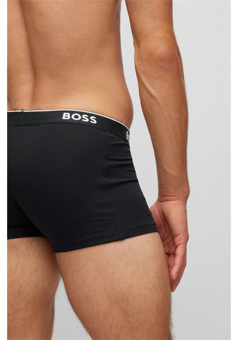 Boxer in cotone elasticizzato con elastico in vita con logo in confezione da tre - NOS BOSS | Intimo | 50475274999