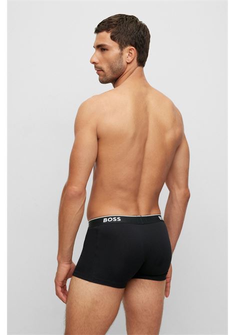 Boxer in cotone elasticizzato con elastico in vita con logo in confezione da tre - NOS BOSS | Intimo | 50475274999