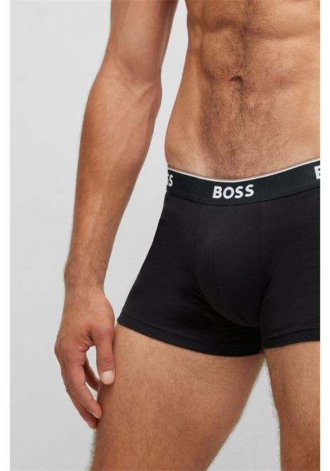 Boxer in cotone elasticizzato con elastico in vita con logo in confezione da tre - NOS BOSS | Intimo | 50475274999