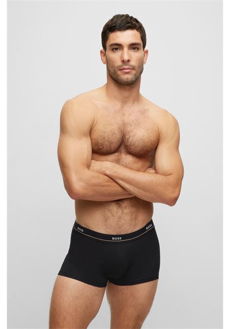 Boxer in cotone elasticizzato con elastico in vita con logo in confezione da cinque - NOS BOSS | Intimo | 50475275001