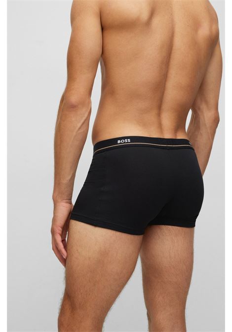 Boxer in cotone elasticizzato con elastico in vita con logo in confezione da cinque - NOS BOSS | Intimo | 50475275001