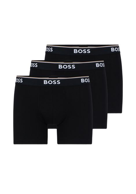Boxer in cotone elasticizzato con loghi in confezione da tre - NOS BOSS | Intimo | 50475282001