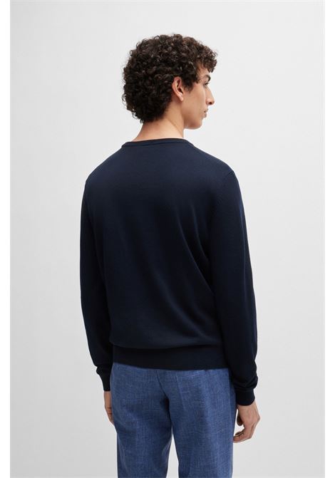 Maglione a girocollo in lana vergine con logo ricamato BOSS | Maglieria | 50476364404