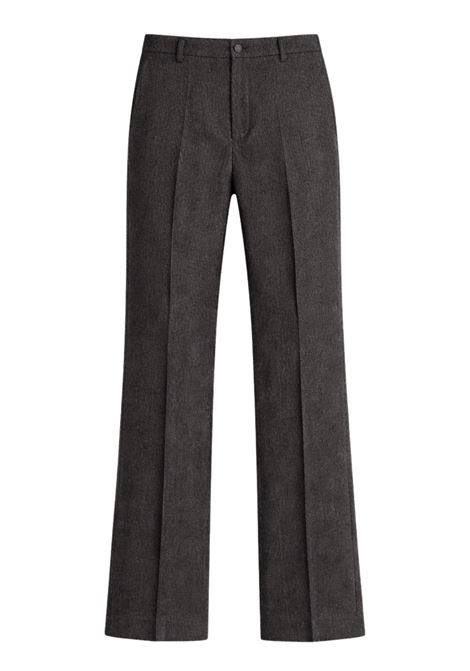 Womens anthracite flannel trousers with a clean, straight-leg silhouette. A refined and versatile piece, suitable for both everyday wear and more formal looks. ALYSI |  | 165109A5047AN
