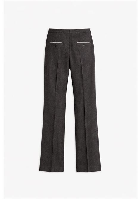 Womens anthracite flannel trousers with a clean, straight-leg silhouette. A refined and versatile piece, suitable for both everyday wear and more formal looks. ALYSI |  | 165109A5047AN