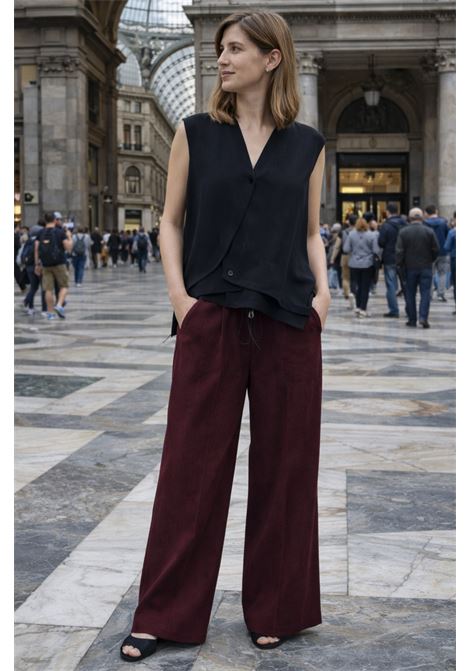ALYSI  Tailored Wide-Leg Trousers Burgundy ALYSI |  | 165141A5049UV
