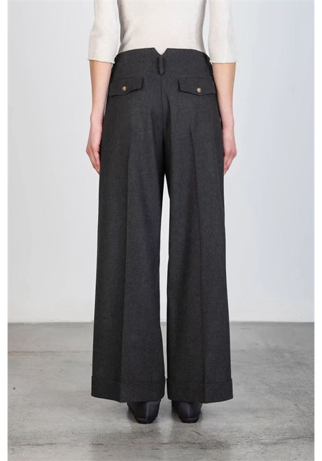 ALYSI  Flannel Trousers with Turn-Up Hem Anthracite Grey ALYSI |  | 165169A5210AN