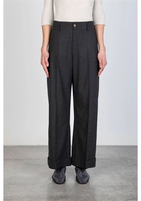 ALYSI  Flannel Trousers with Turn-Up Hem Anthracite Grey ALYSI |  | 165169A5210AN