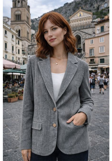 Blazer Alysi in velluto a coste grigio ALYSI | GIACCHE | 165816A5053GREY