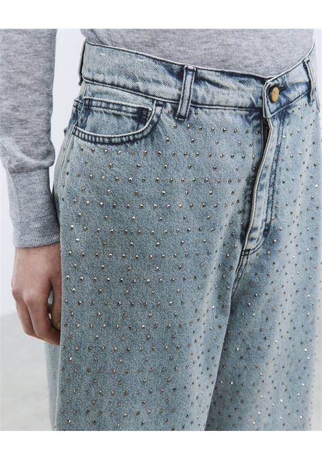 ALYSI Rhinestone Jeans  Relaxed Fit Low-Waist Five-Pocket Denim ALYSI |  | 265110A5006