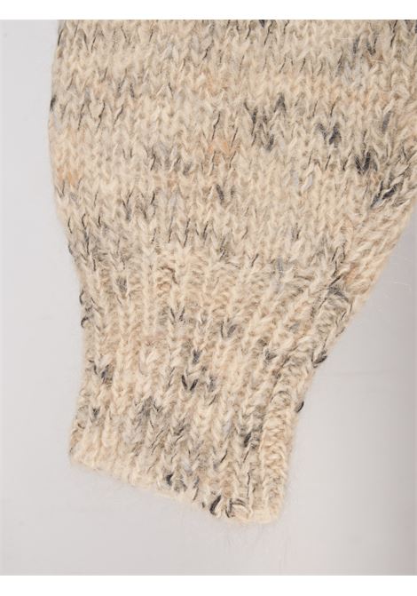 Maglia cropped in lana mélange con colletto aperto Alysi ALYSI | Maglieria | 265429A5019BURRO