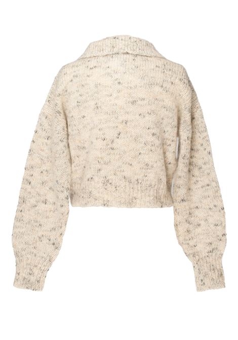 Maglia cropped in lana mélange con colletto aperto Alysi ALYSI | Maglieria | 265429A5019BURRO