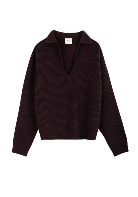 ALYSI  Womens V-Neck Knit Sweater ALYSI |  | 265465A5236CHOCO