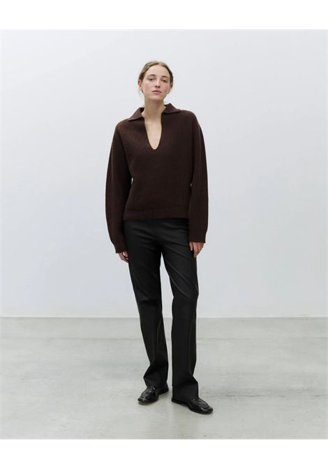 ALYSI  Womens V-Neck Knit Sweater ALYSI |  | 265465A5236CHOCO